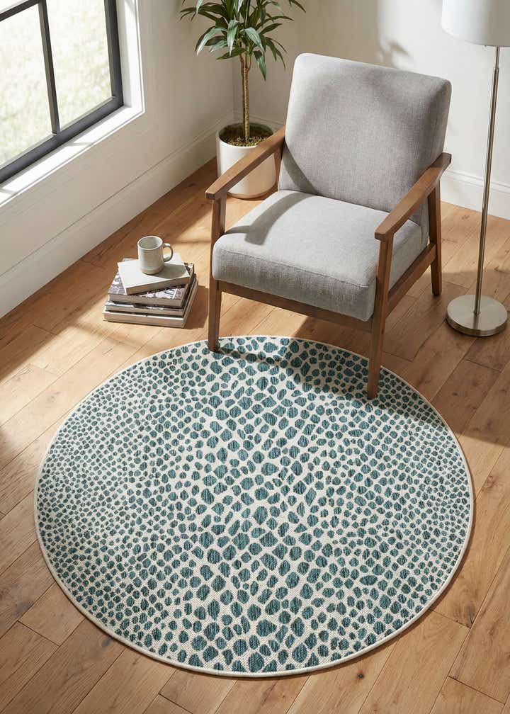 4' x 4' Easy-Clean Jill Zarin Cape Town Indoor / Outdoor Round Rug