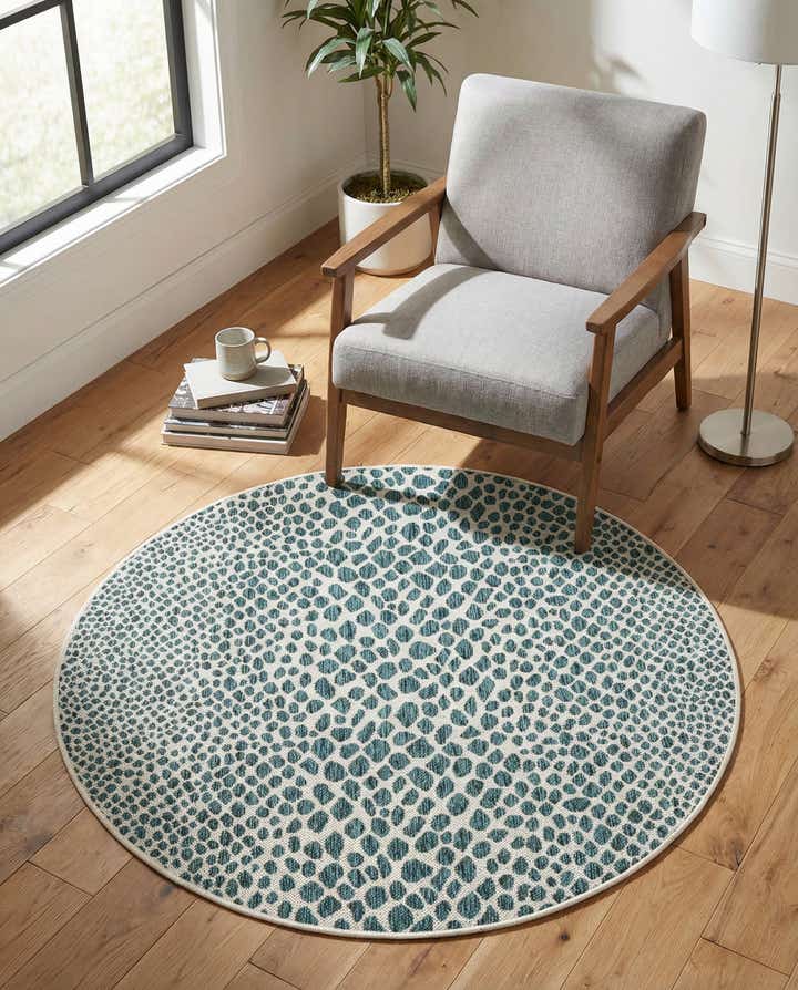 4' x 4' Easy-Clean Jill Zarin Cape Town Indoor / Outdoor Round Rug