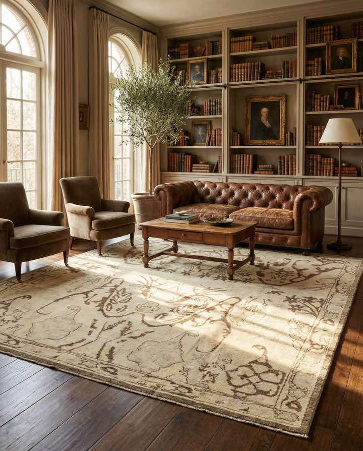 8' 6 x 10' 1 Hand Knotted Oushak Wool Rug