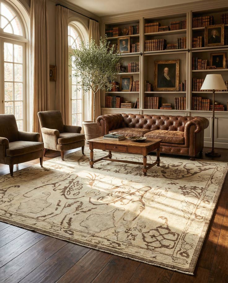 Detail image of 8' 6 x 10' 1 Hand Knotted Oushak Wool Rug