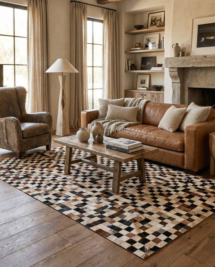 Detail image of 5' x 8' Cowhide Stocks Rug