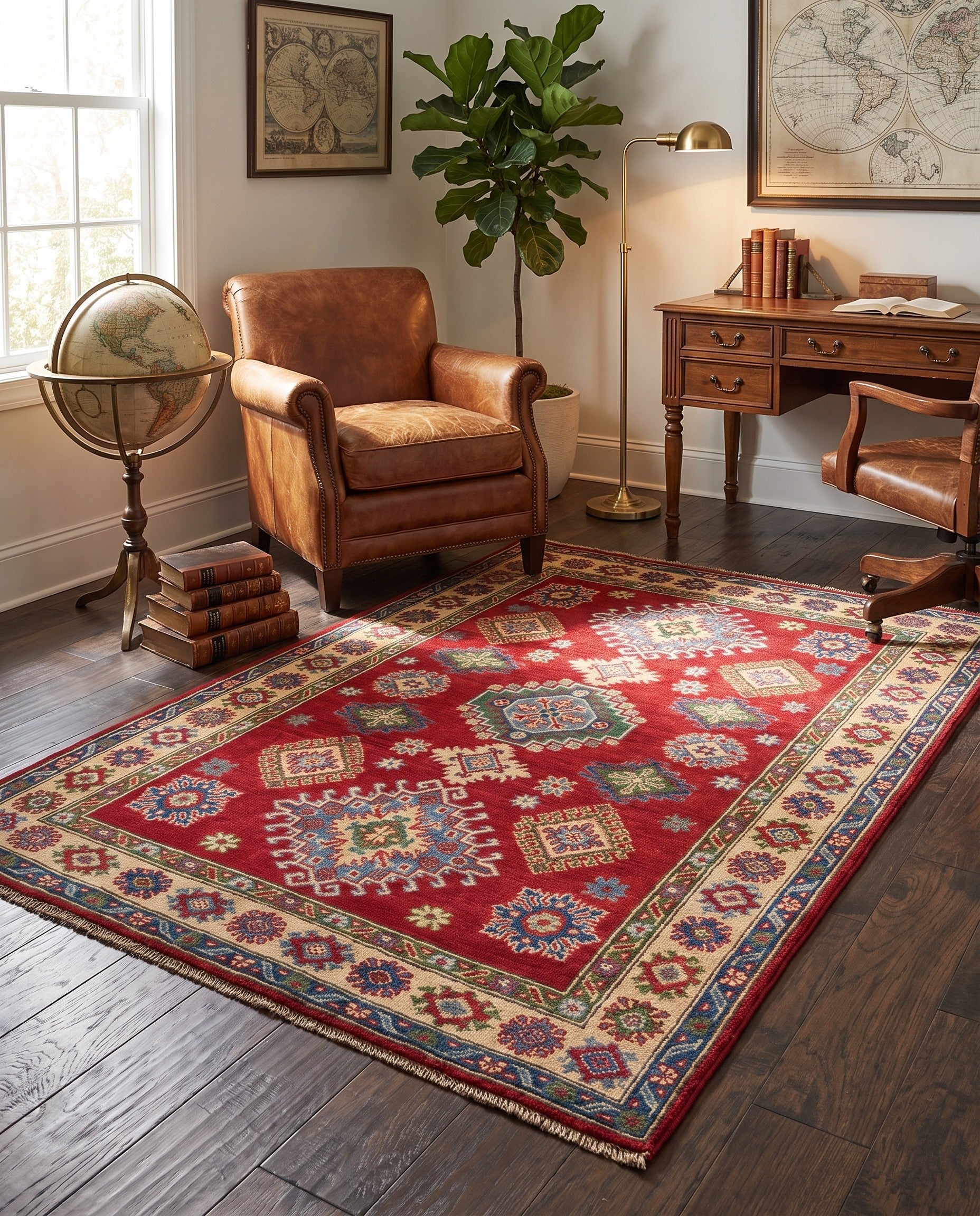 Detail image 3 of 10: 4' x 6' Hand Knotted Kazak Rug