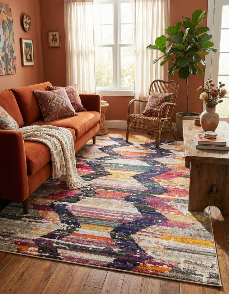 Detail image of 7' 10 x 10'  Washable Vivid Rug