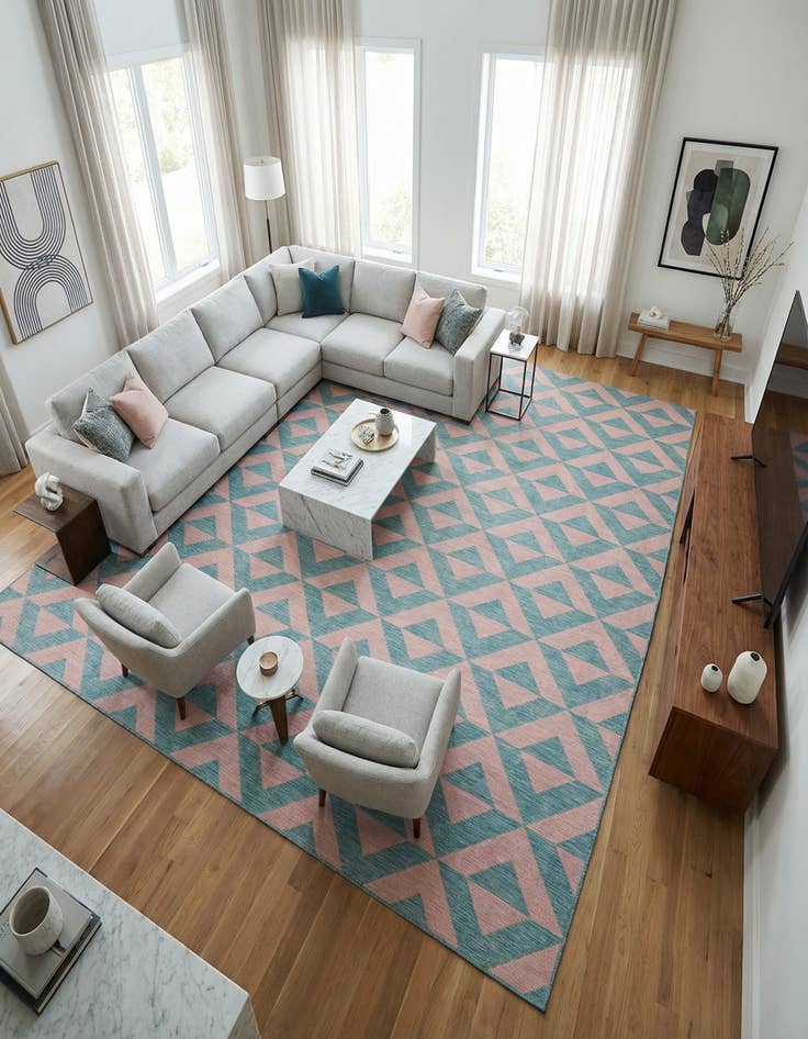 Detail image of 13' x 13' Washable Jill Zarin Napa Indoor / Outdoor Square Rug