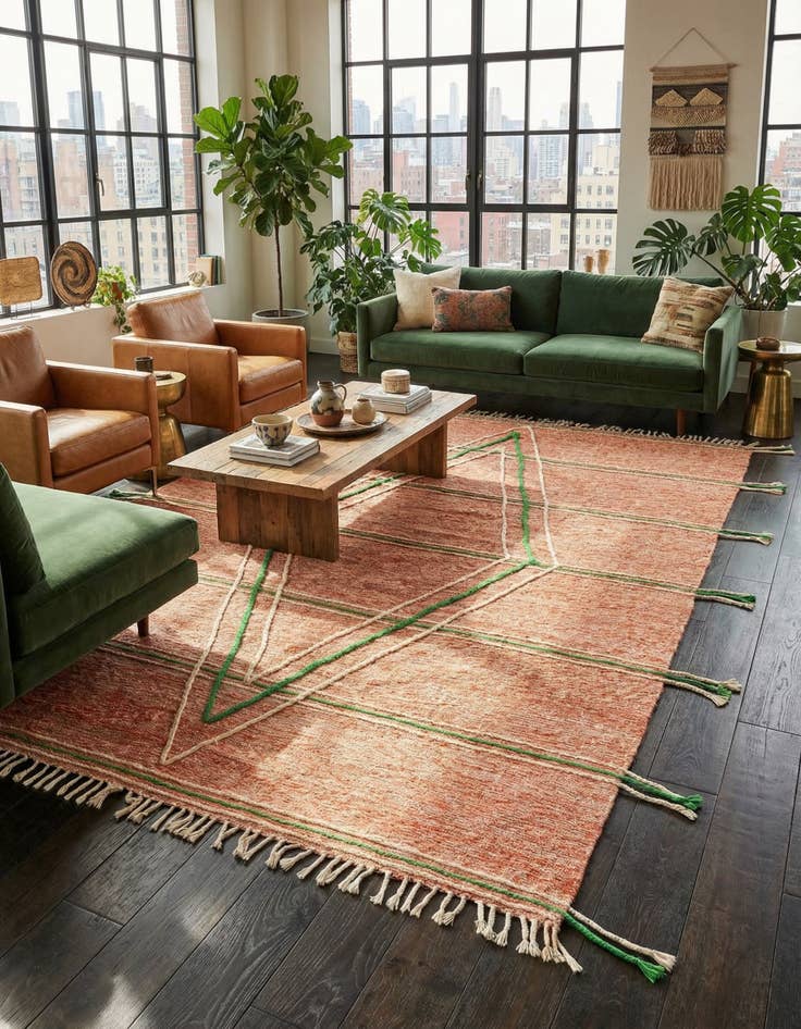 Detail image of 7' x 9' 9 Hand Knotted Moroccan Wool Rug