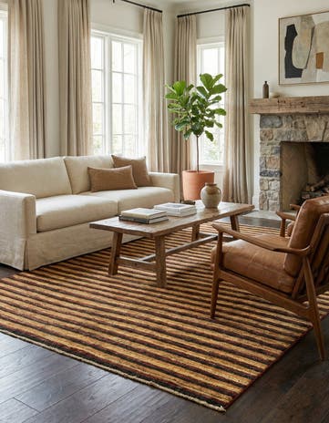 4' 10 x 6' 8 Hand Knotted Modern Ziegler Rug