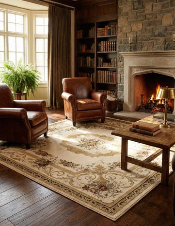 Cream Chateau Square Rug
