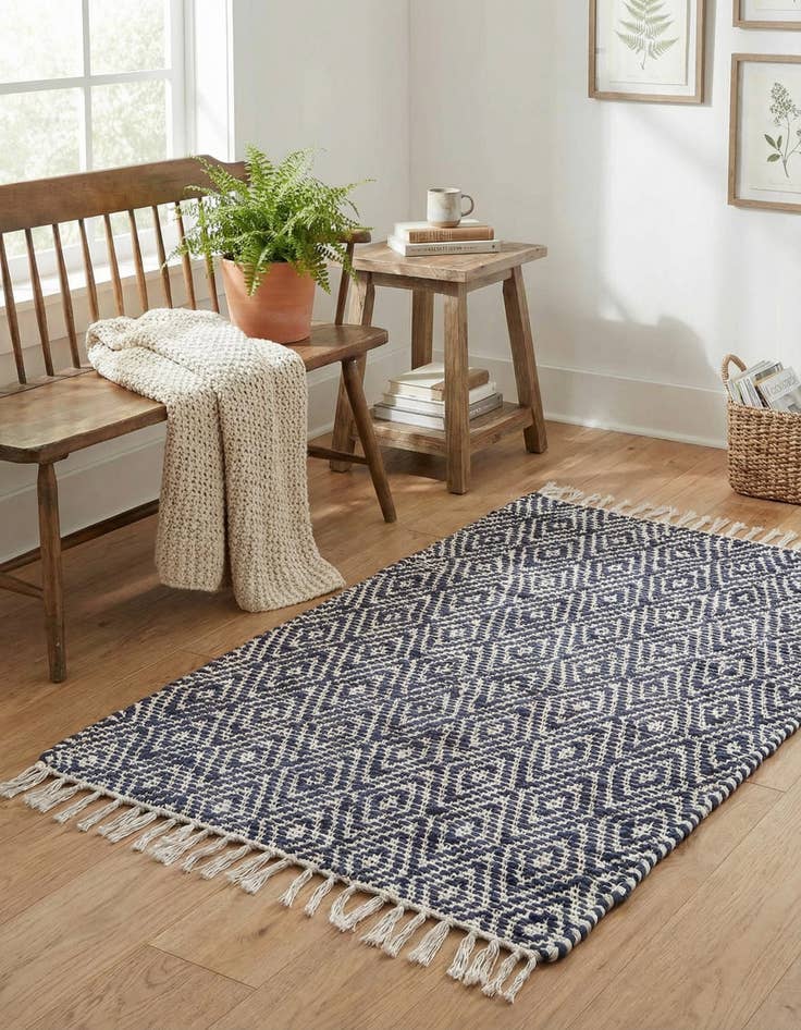 Detail image of 3' 1 x 5' 1  Hand Woven Braided Jute Rug