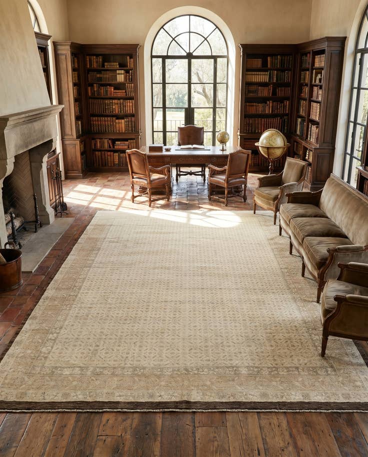 Detail image of 12' 8 x 15' Hand Knotted Oushak Wool Rug