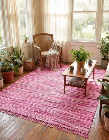 8' x 10' Hand Woven Chindi Cotton Rug