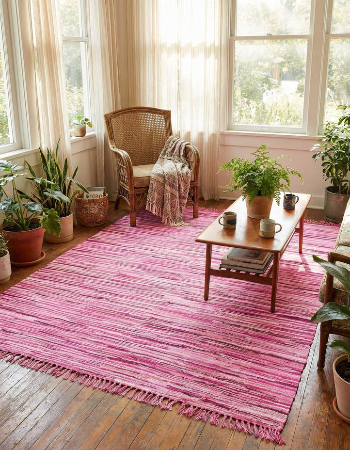 8' x 10' Hand Woven Chindi Cotton Rug