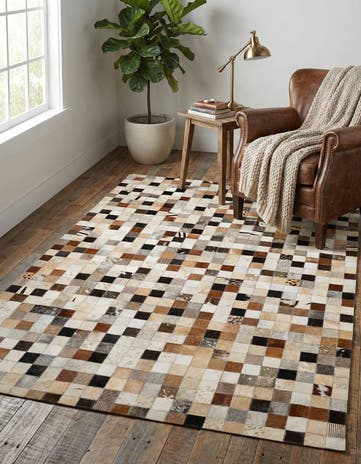 4' 1 x 5' 11 Cowhide - Patchwork Rug