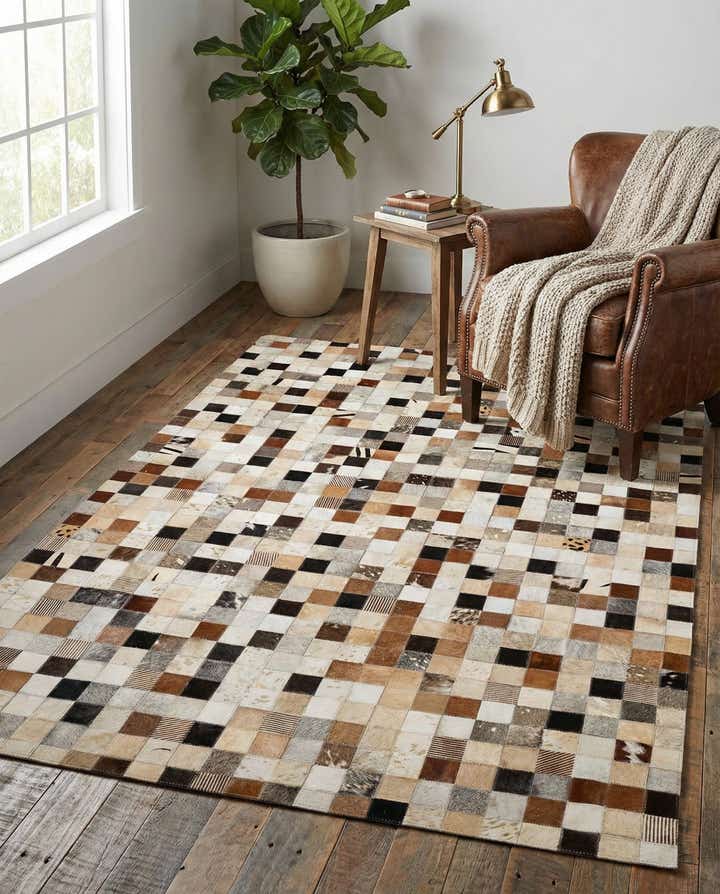 4' 1 x 5' 11 Cowhide - Patchwork Rug