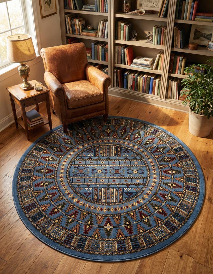 Detail image of 6' x 6' Bokhara Round Rug