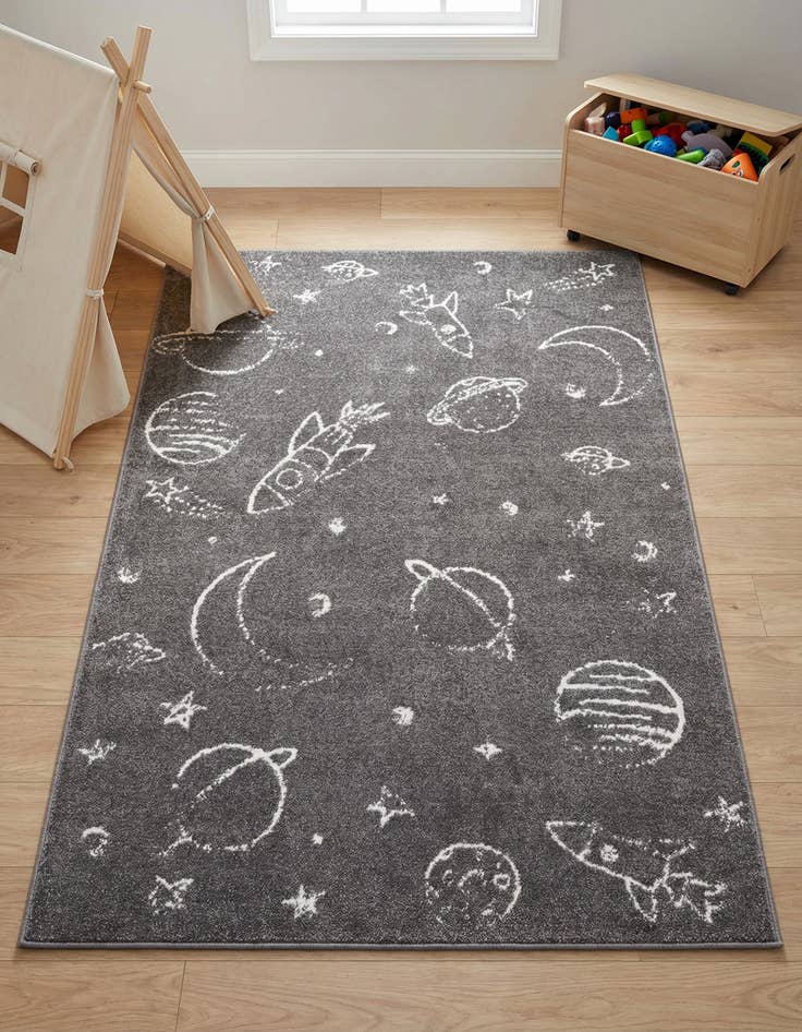 Detail image of 3' 11 x 5' 11 Planets Whimsy Kids Rug