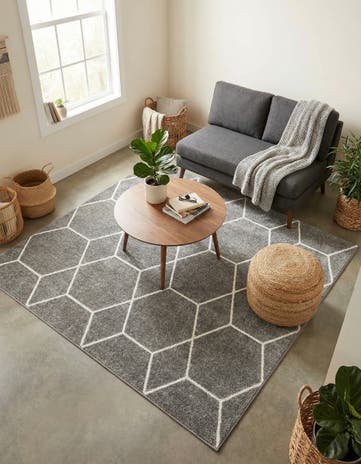 6' x 6' Lattice Frieze Square Rug