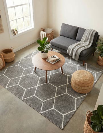 6' x 6' Trellis Frieze Square Rug