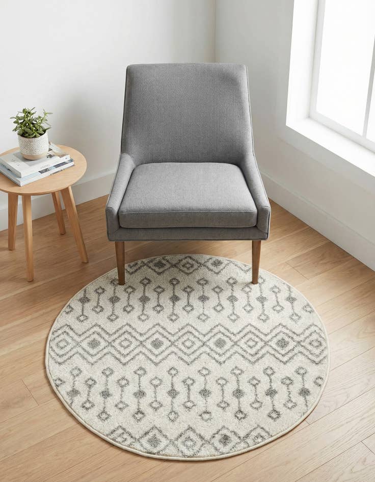 Detail image of 3' x 3' Moroccan Trellis Round Rug