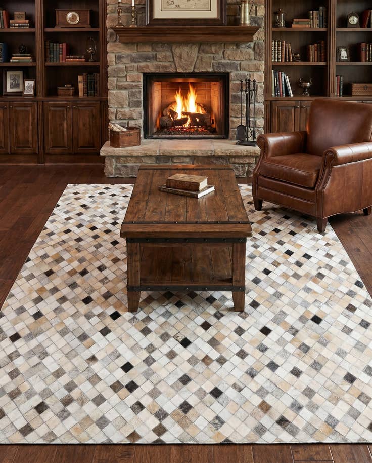 Detail image of 5' x 8' 1 Cowhide Leather Rug