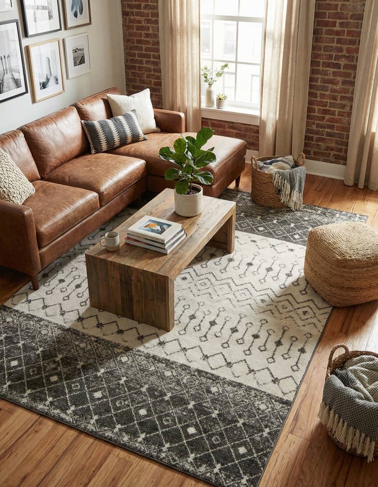 Detail image of  7' 10 x 10' Moroccan Trellis Rug