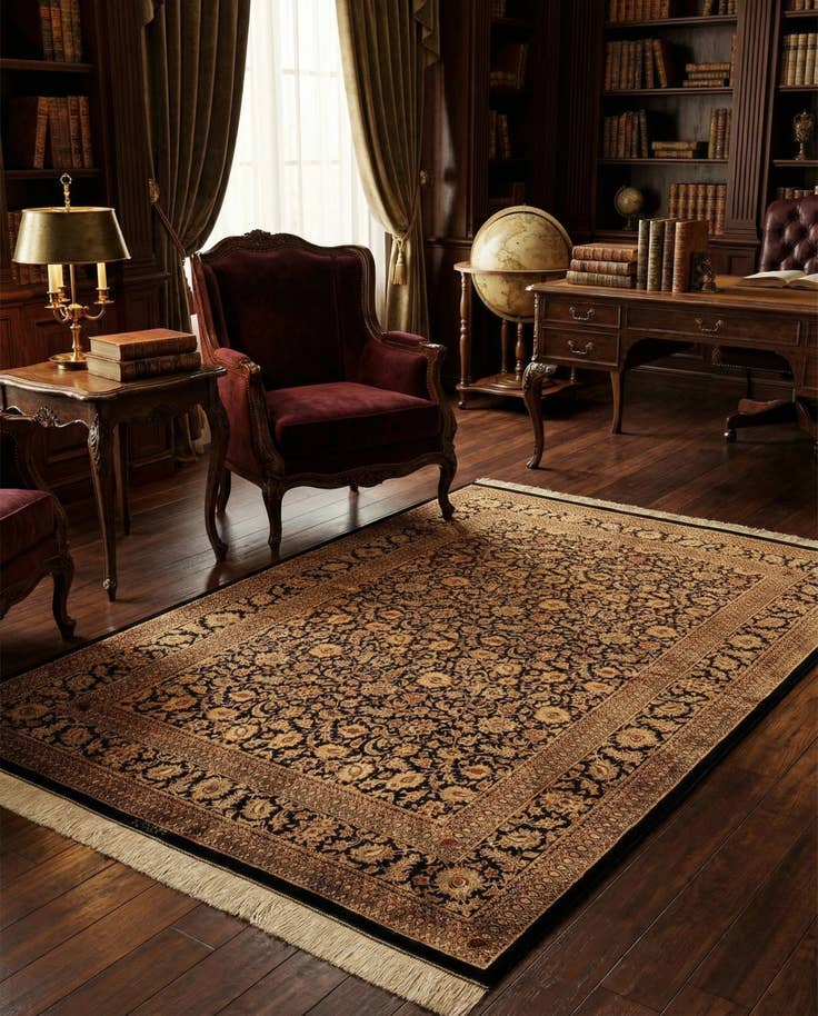 Detail image of 4' 6 x 6' 7 Ghom Rug