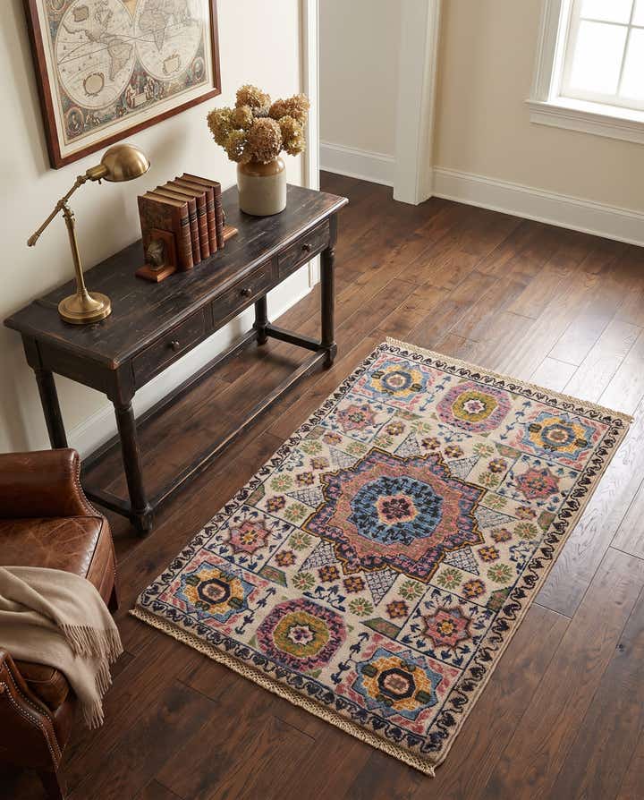 65cm x 95cm anudado a mano Mamluk Ziegler Alfombra