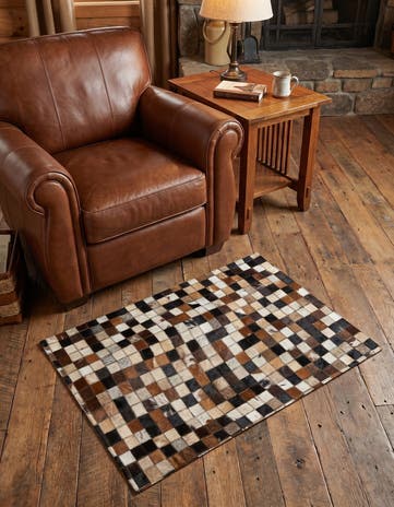 2' x 3' Cowhide Leather Rug
