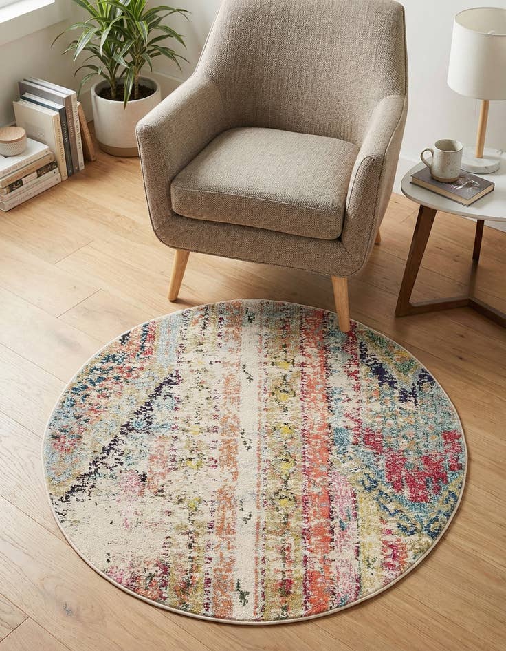 Detail image of 3' 3 x 3' 3 Washable Mesa Round Rug