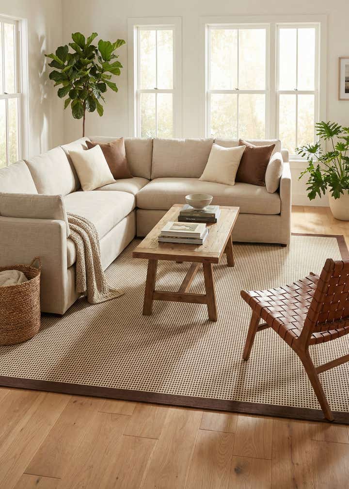 10' x 10' Easy-Clean Border Indoor / Outdoor Square Rug