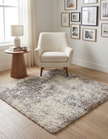 Khaki Soft Touch Shag Square Rug