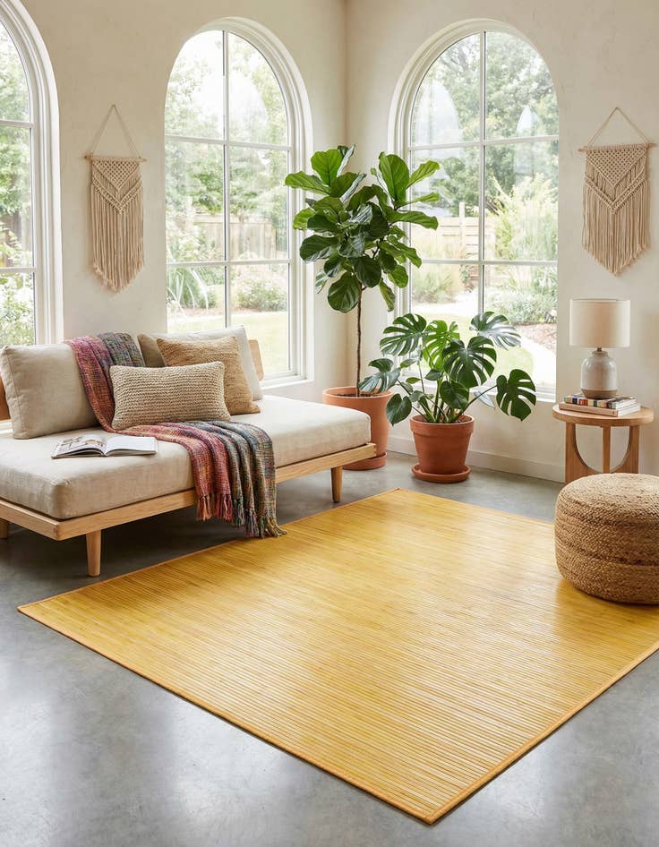 Detail image of 7' 10 x 7' 10 Bamboo Square Rug