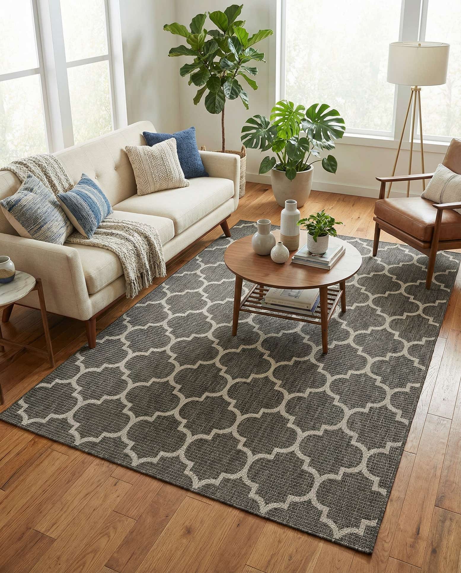 6' x 9' Easy-Clean Trellis Indoor / Outdoor Rug