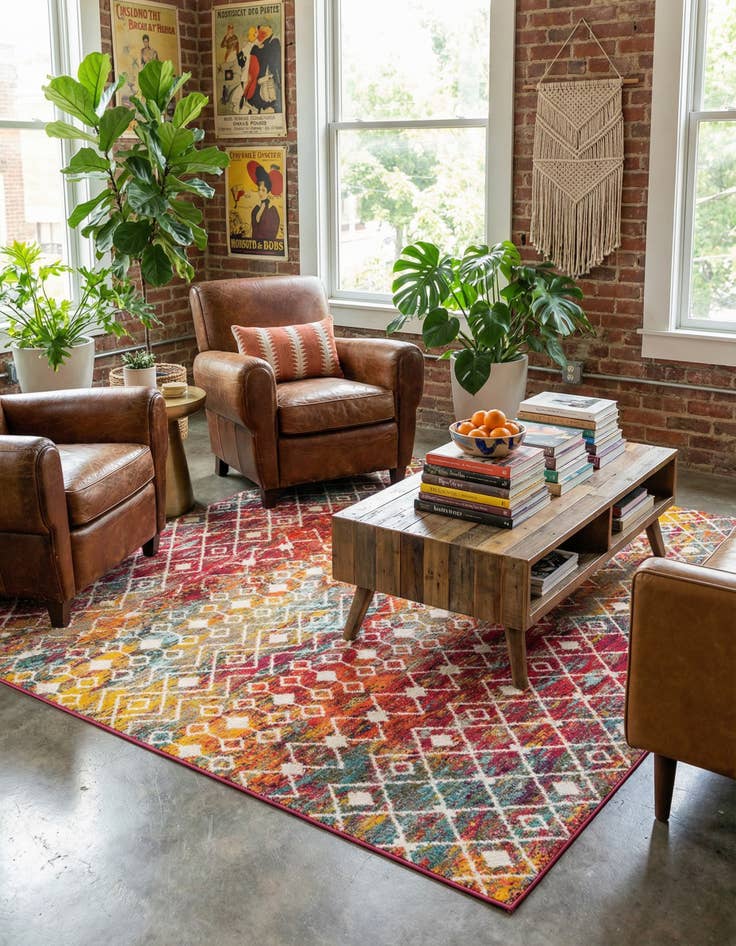 Detail image of 7' 10 x 10' Moroccan Trellis Rug