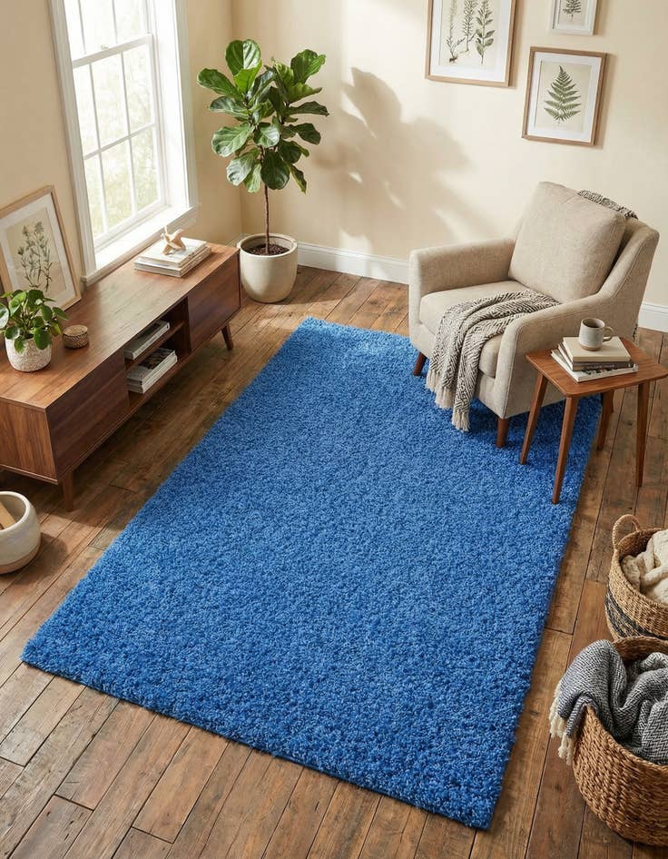 Detail image of 5' 3 x 8' Solid Shag Rug