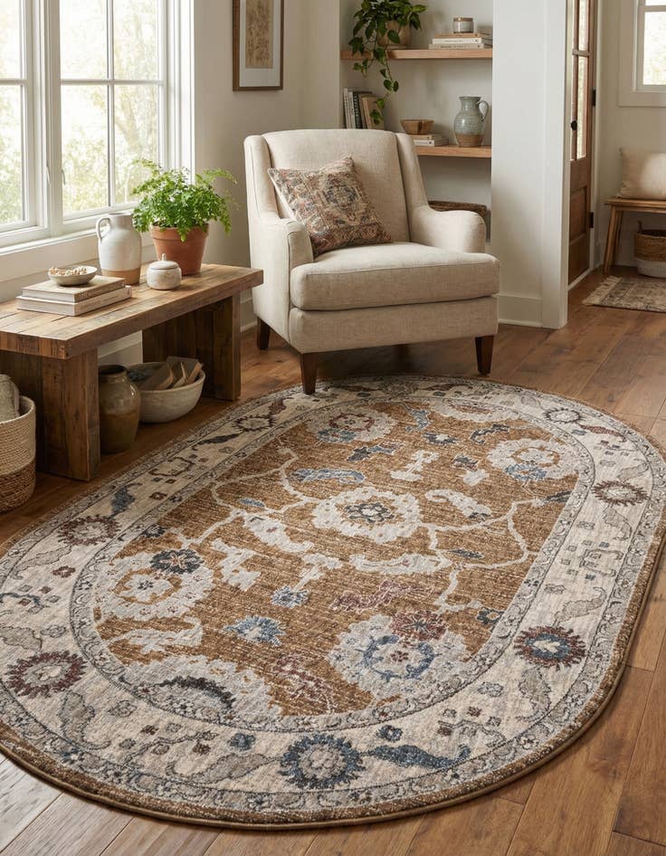 Detail image of 5' 3 x 8' Eco Traditional Oval Rug