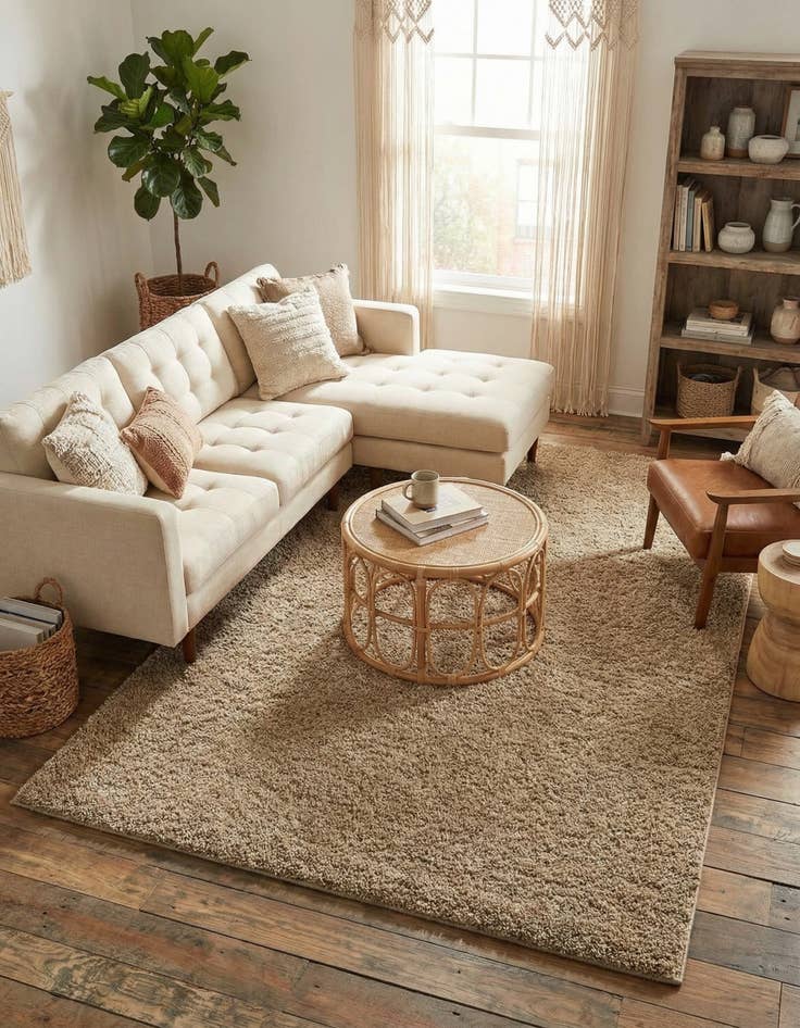 Detail image of 5' x 8' Soft Solid Shag Rug