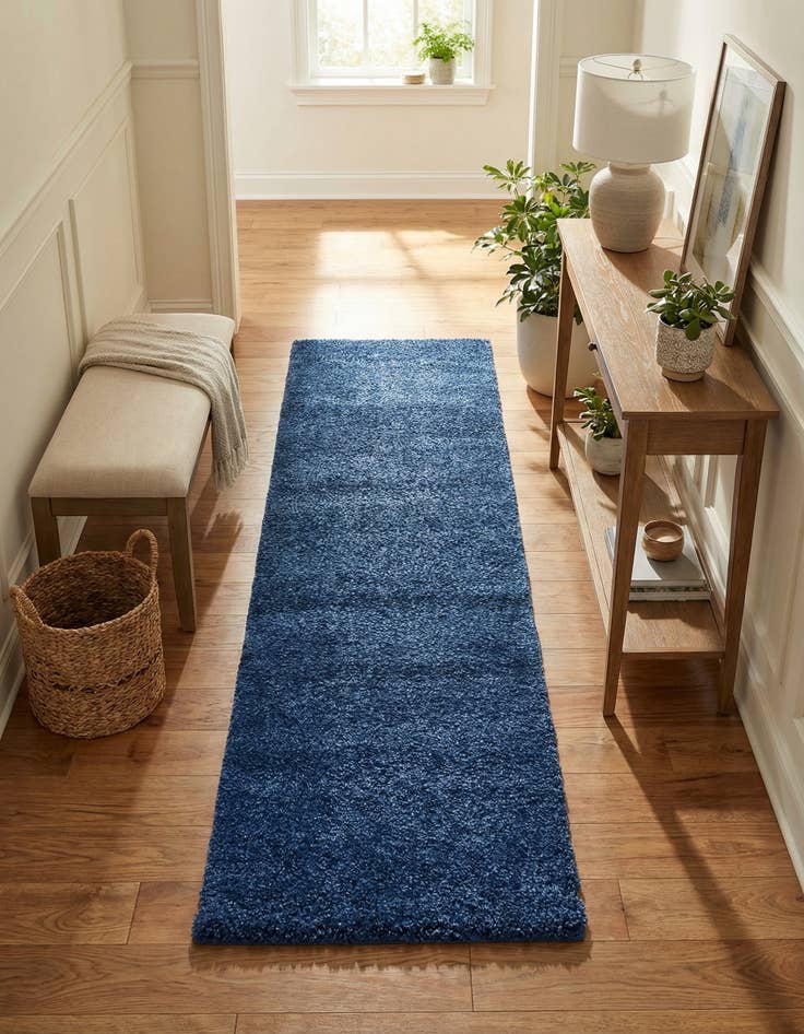 Detail image of 2' 2 x 6' 7 Solid Frieze Runner Rug