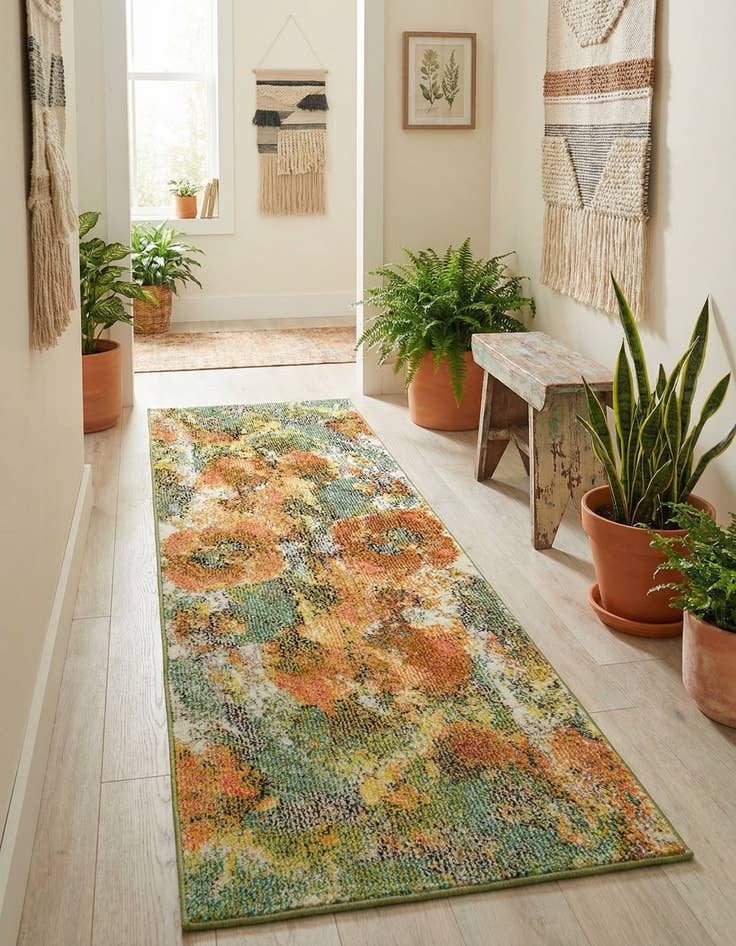 Detail image of 2' x 6'  Washable Haerfest Runner Rug