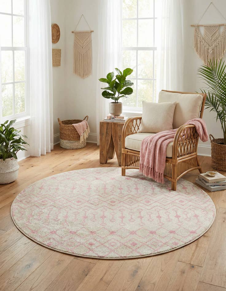 Detail image of 6' x 6' Moroccan Trellis Round Rug