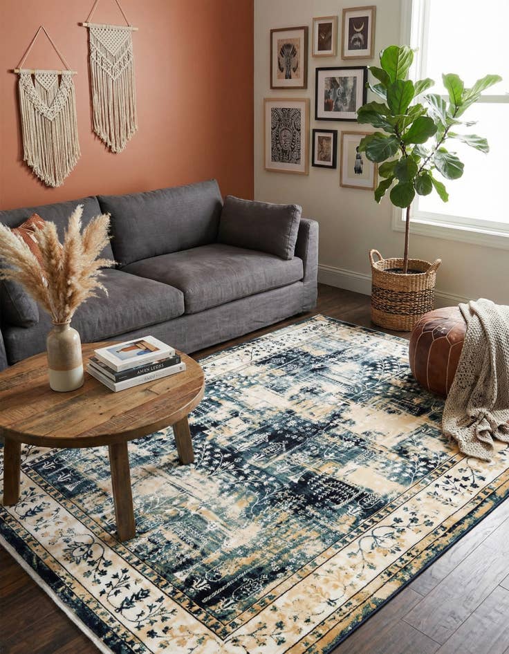 Detail image of 7' 10 x 10' Nain Design Rug