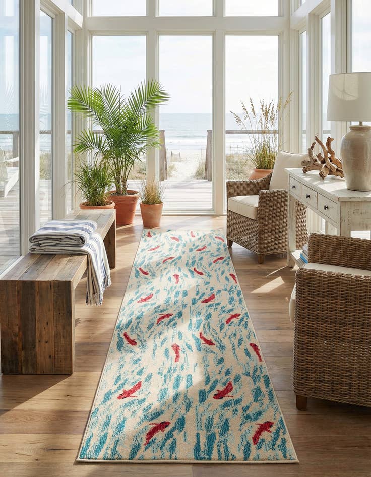 Detail image of 2' 7 x 10'  Washable Capri Runner Rug