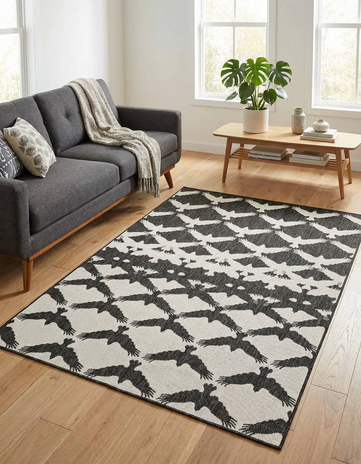 Detail image of 5' 3 x 8' Washable Modern Indoor / Outdoor Rug