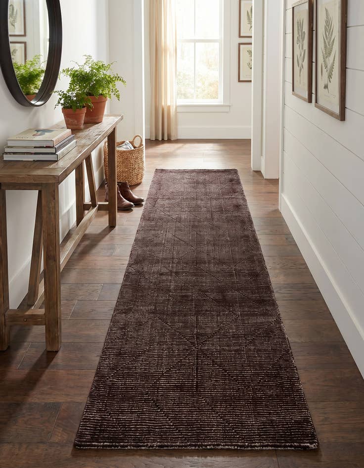 Detail image of 2' 7 x 12' WoolCraft Geometric Runner Rug