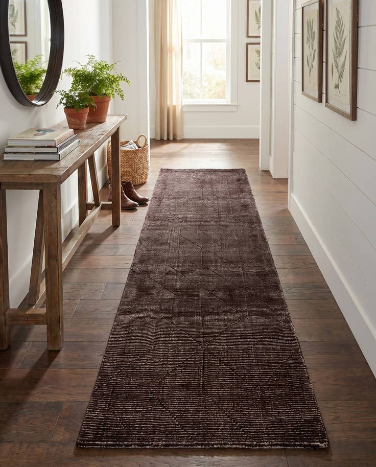 Detail image of 2' 7 x 12' WoolCraft Geometric Runner Rug