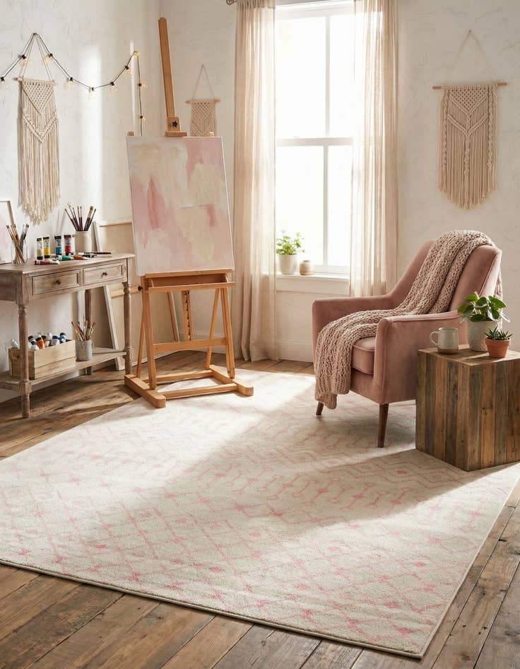 Detail image of 7' 10 x 10' Moroccan Trellis Rug