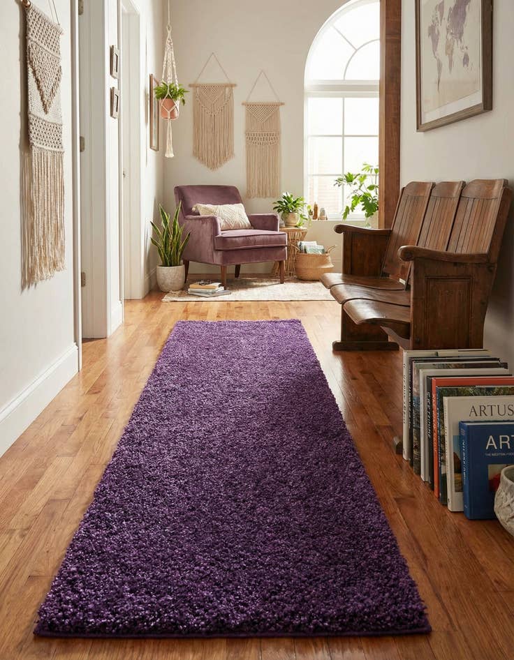 Detail image of 2' x 8' Solid Frieze Runner Rug