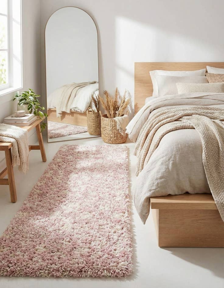 Detail image of 2' x 8' Moroccan Trellis Shag Runner Rug