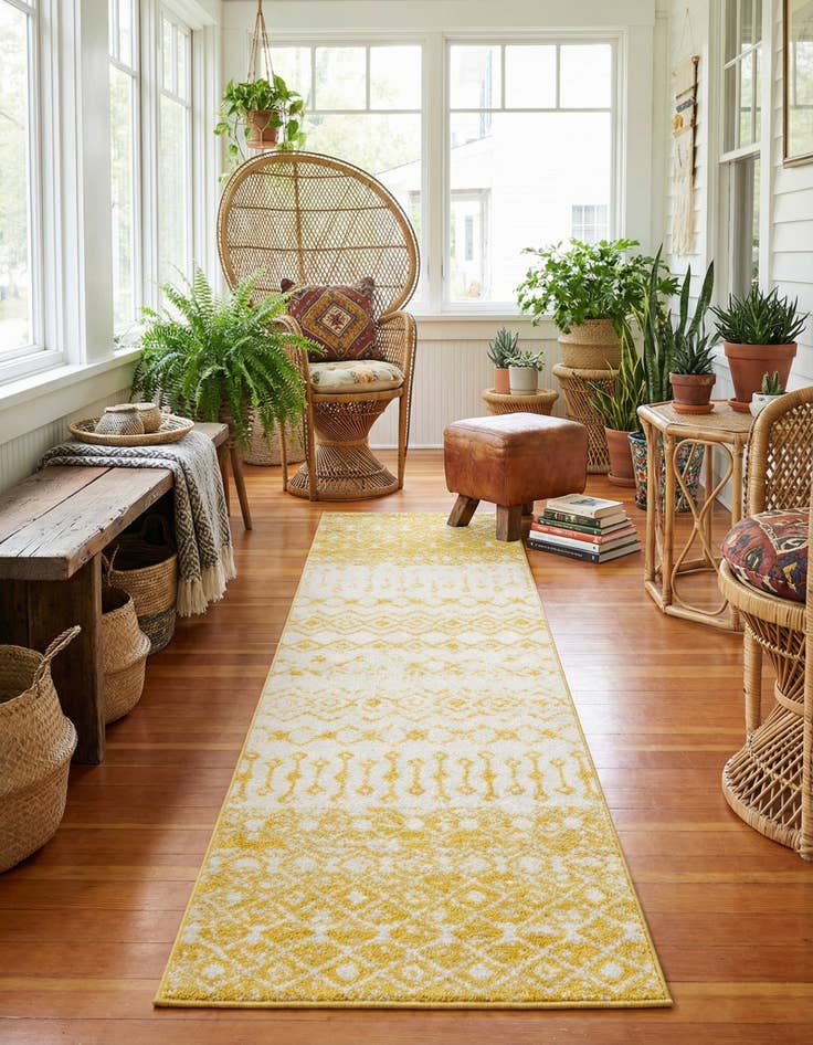 Detail image of 2' x 8' Moroccan Trellis Runner Rug