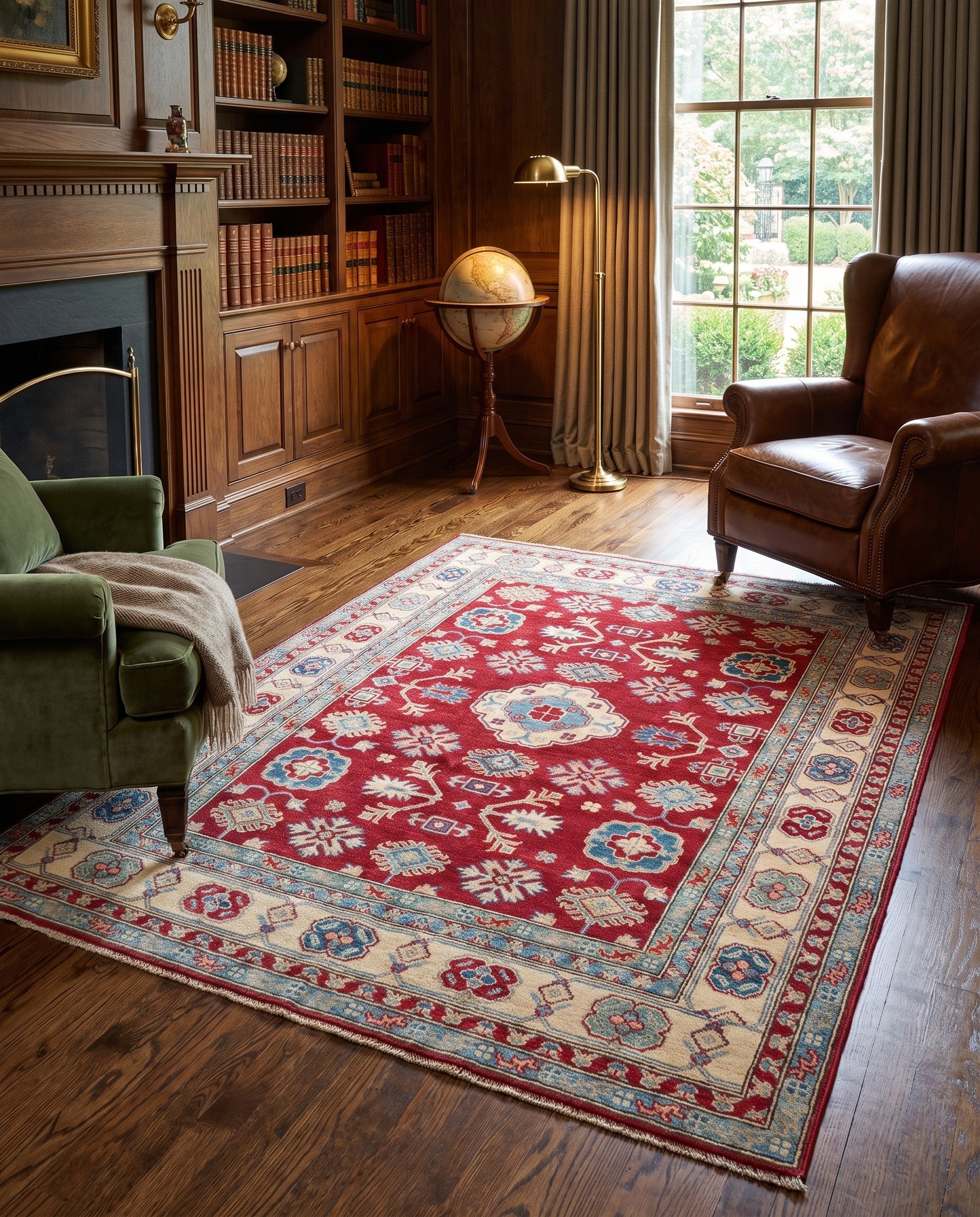 Detail image 3 of 10: 4' 11 x 6' 9 Hand Knotted Kazak Rug