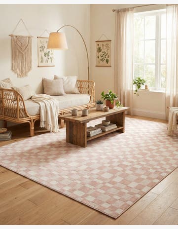 Barely Blush Pink Textura Designer Rug